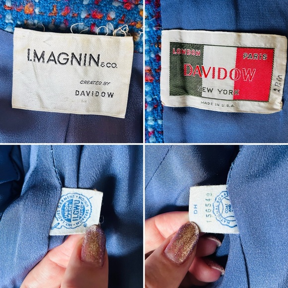 Vintage 1960s CHANEL Inspired Multicolor Wool Tweed Plaid Jacket by I Magnin S/M - Picture 7 of 7